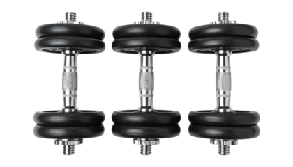 Dumbbells top view Isolated on Transparent or White Background
