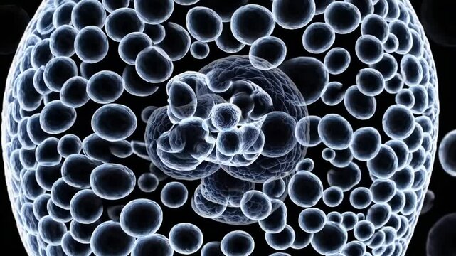 Beautiful 3D Animation Cell Division Symphony Molecular Biology Mitosis Process Visualization, Generative AI