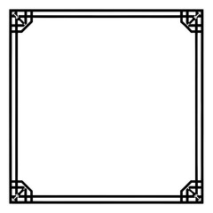 Square Frame with Geometric Accents: A crisp, square frame with intricately designed geometric corner accents, perfect for framing elegant typography or delicate imagery.