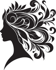 Botanical Hair Silhouette of a Woman | Nature & Beauty Vector Art
Elegant black silhouette of a woman’s profile with flowing floral and botanical hair design. A perfect fusion of nature and femininit
