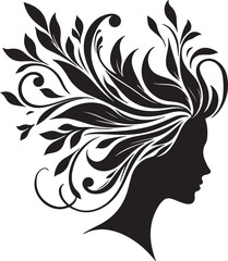 Botanical Hair Silhouette of a Woman | Nature & Beauty Vector Art
Elegant black silhouette of a woman’s profile with flowing floral and botanical hair design. A perfect fusion of nature and femininit
