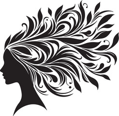 Botanical Hair Silhouette of a Woman | Nature & Beauty Vector Art
Elegant black silhouette of a woman’s profile with flowing floral and botanical hair design. A perfect fusion of nature and femininit
