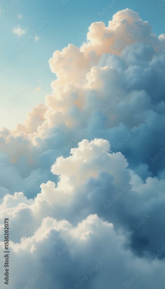 Aufkleber illuminated clouds in a serene daytime sky
