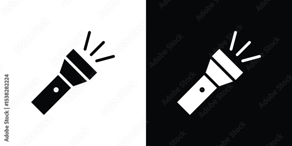 Poster flashlight icon vector design template elegant style