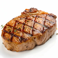 grilled steak on a white background
