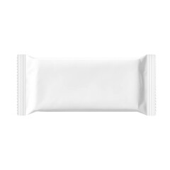 White Candy Bar Wrapper - Blank Packaging Mockup - Snack Branding Template Isolated transparent background 