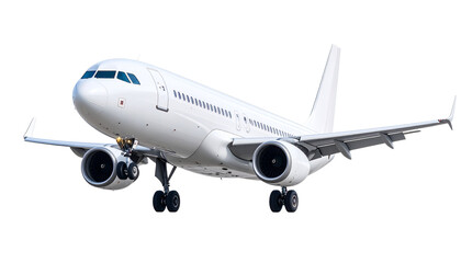 Sleek Airplane- A Stunning View of Air Travel and Aviation Technology Isolated on Transparent or White Background