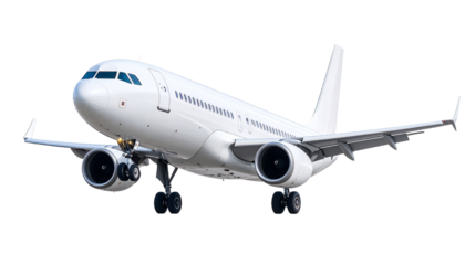 Sleek Airplane- A Stunning View of Air Travel and Aviation Technology Isolated on Transparent or White Background