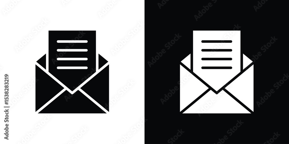 Aufkleber envelope open icon vector design template elegant style