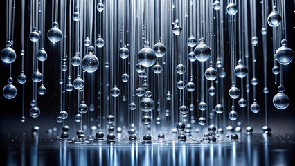 Abstract Rain Digital Art of Falling Water Droplets