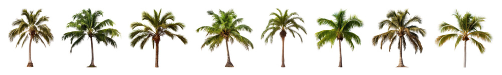 Obraz premium PNG Tropical palm trees illustration, element set on transparent background