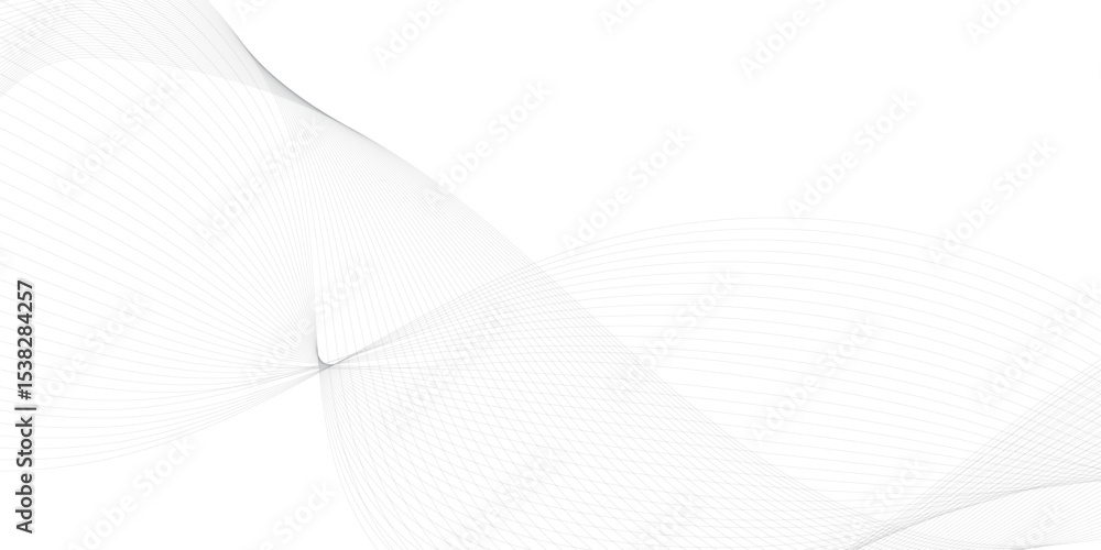 Poster abstract wavy grey stream element for design on transparent background isolated. wavy white and grey