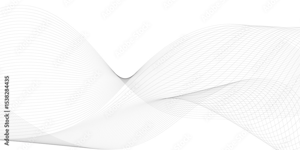 Poster abstract wavy grey stream element for design on transparent background isolated. wavy white and grey