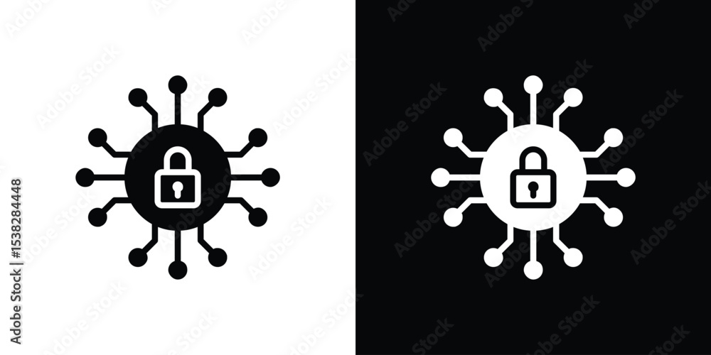 Poster cyber security icon vector design template elegant style