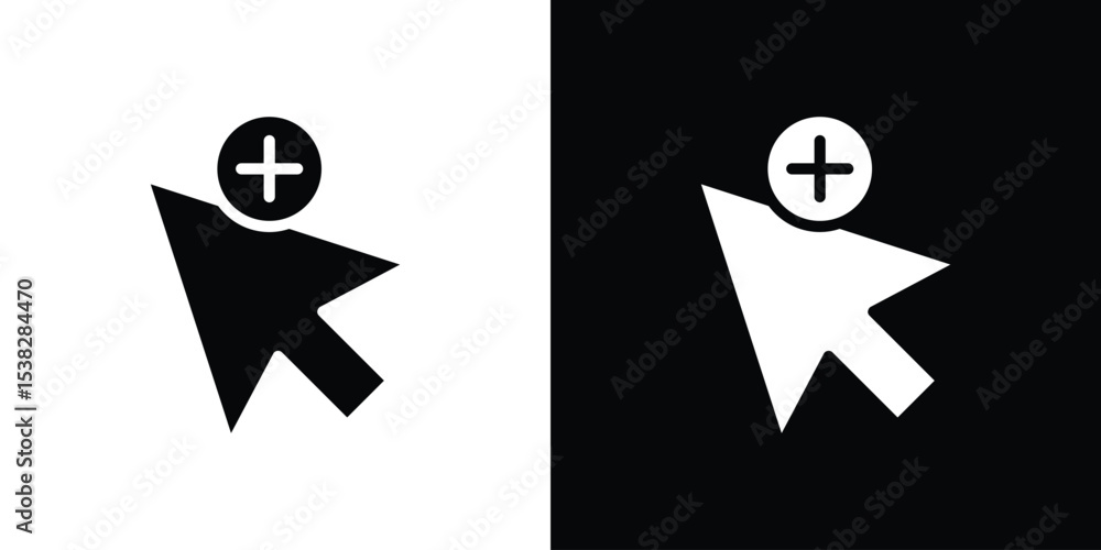 Poster cursor plus icon vector design template elegant style