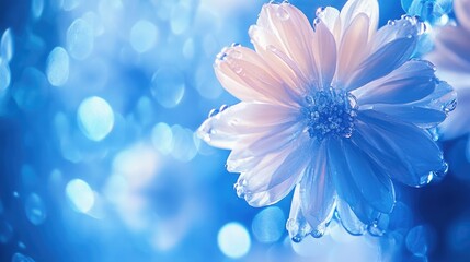 Obraz premium Blue background greeting card