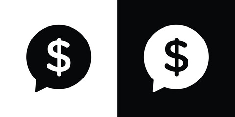 Comment dollar icon vector design template elegant style