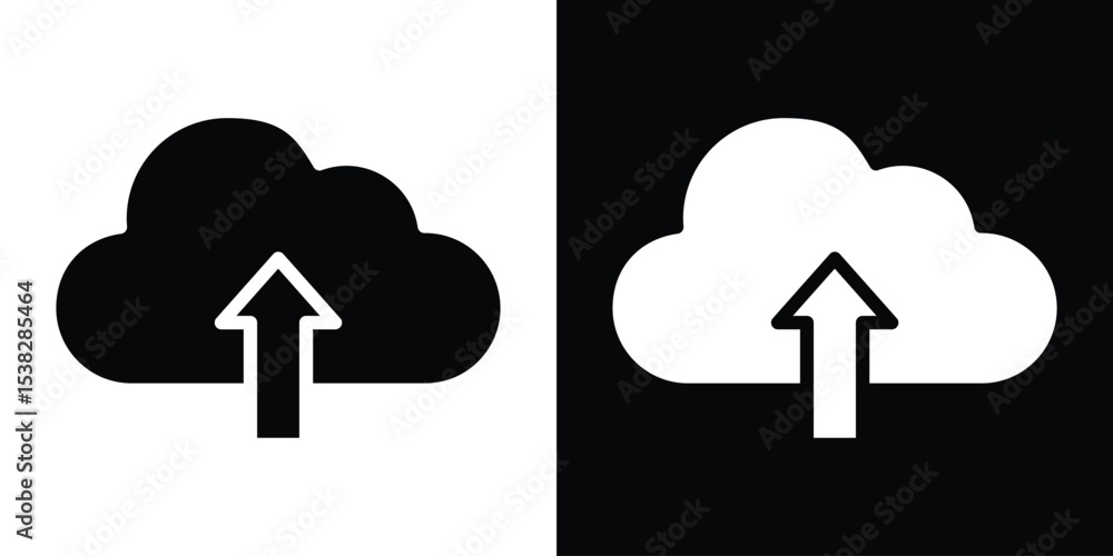 Aufkleber cloud upload icon vector design template elegant style