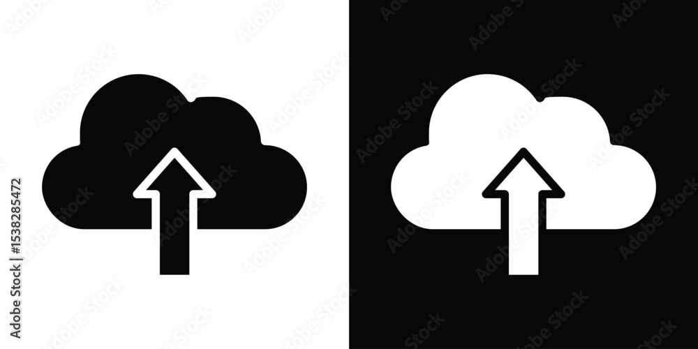 Poster cloud upload icon vector design template elegant style