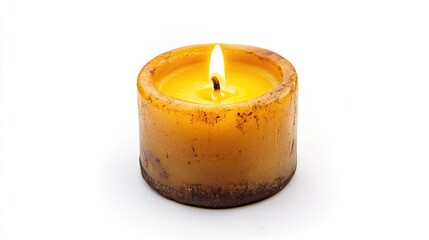 Candle on white background