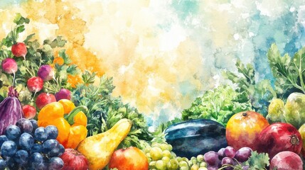 Vibrant still life of assorted fruits and vegetables indoors