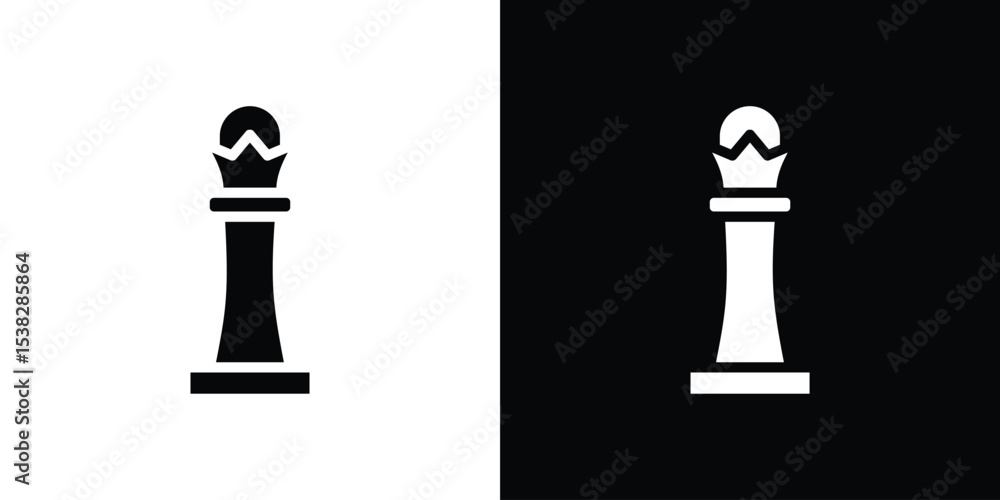 Poster chess queen icon vector design template elegant style
