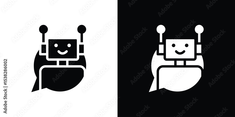 Aufkleber chatbot speech bubble icon vector design template elegant style