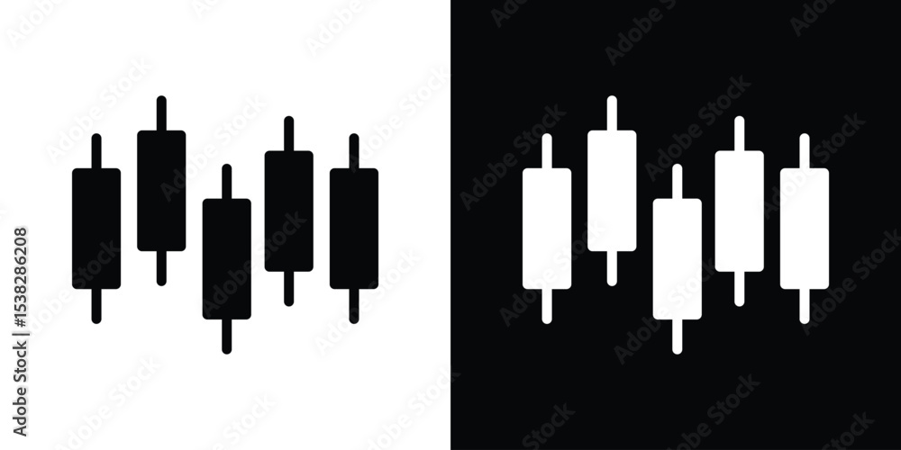 Poster chart candlestick icon vector design template elegant style