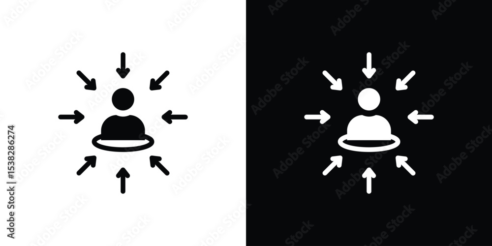 Poster centric consumer icon vector design template elegant style