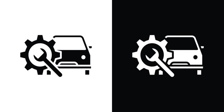 Car mechanic icon vector design template elegant style