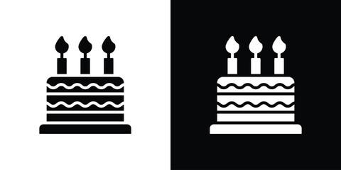 Cake birthday icon vector design template elegant style