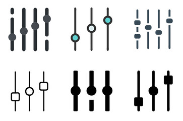 Equalizer Icon Audio Sound Control Adjust Level Symbol Set 