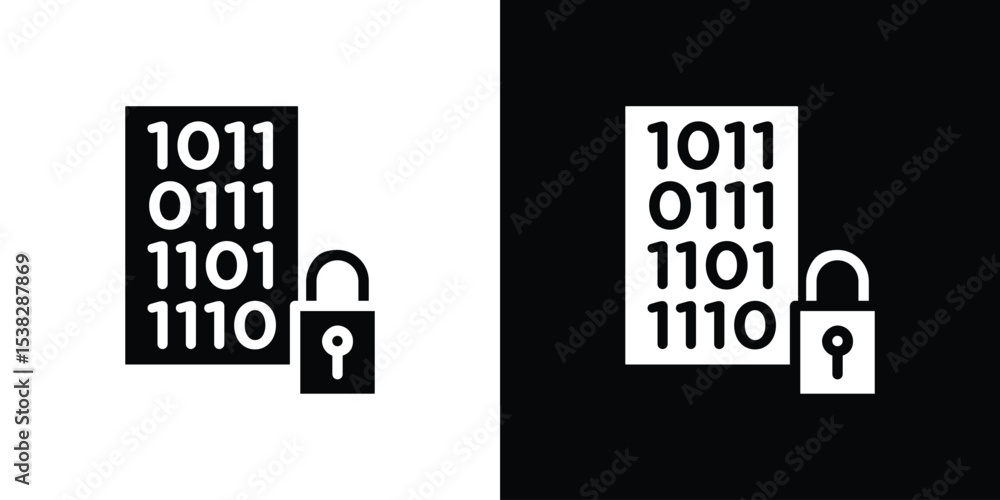 Aufkleber binary lock icon vector design template elegant style