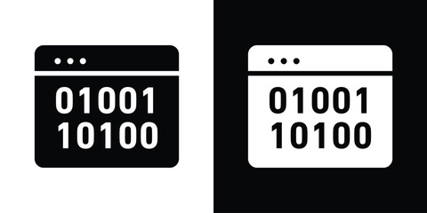 Binary code icon vector design template elegant style