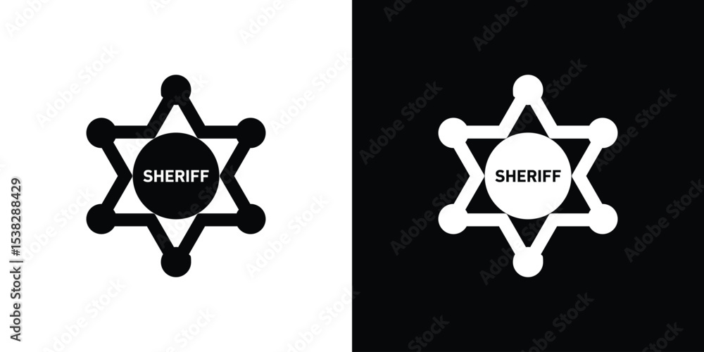 Poster badge sheriff icon vector design template elegant style
