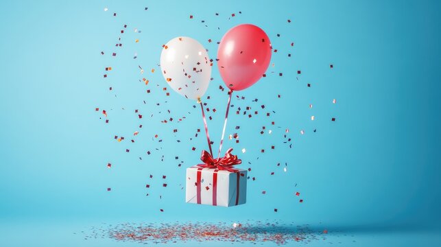 Fiftieth birthday balloon surprise gift box explosion