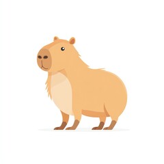 Fototapeta premium Adorable Capybara A Charming Minimalist Vector Illustration of a Gentle Rodent
