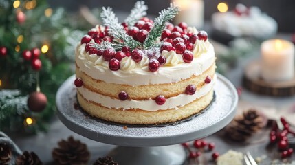 Homemade cake with cream: A festive treat for tea time
