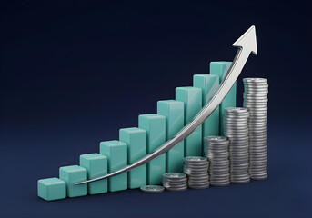Obraz premium Financial Growth Chart with Arrow