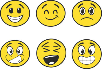 World Emoji Day Celebration Illustration Design. Colorful Flat Style Emoji Faces for Emoji Day. Fun and Expressive Emoji Design for Emoji Day. Clean Layout of Emoji Faces for World Emoji Day