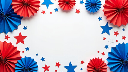 Obraz premium Festive 4th of July Background with Paper Decorations 