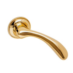 Elegant Golden Door Handle with Curved Design isolated on transparent white background, clipping path