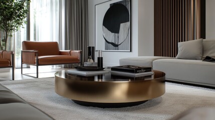 Modern interior coffee table decor