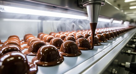 Chocolate Production Line With Automated Coating Machine Working