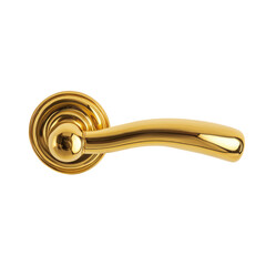 Elegant Golden Door Handle with Curved Design isolated on transparent white background, clipping path