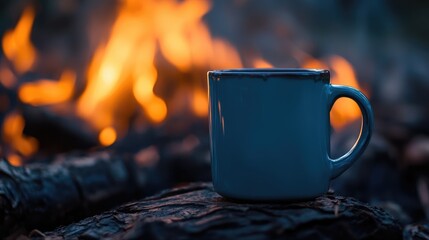 Mug placed atop flames