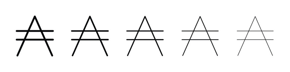 Austral signss in black stroke designs on white background