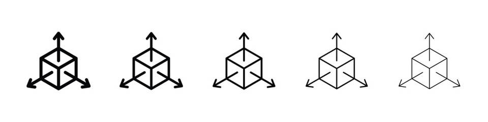 Bim icons in black stroke designs on white background