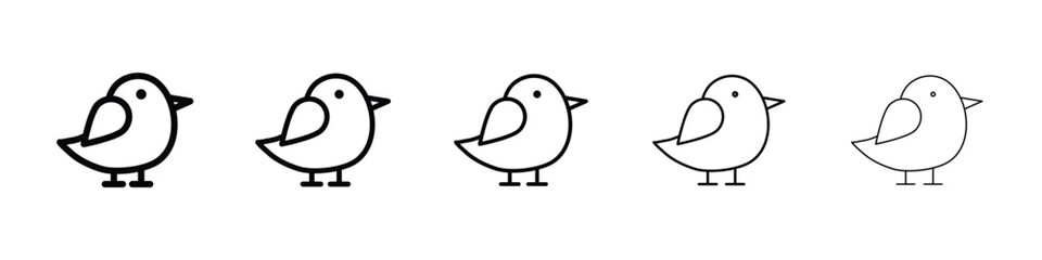 Bird icons in black stroke designs on white background