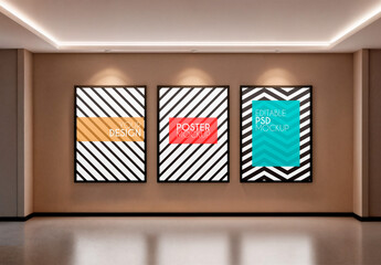 Gallery Vertical Posters Mockup